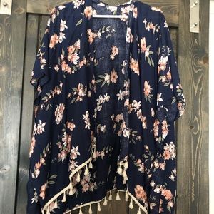 Navy Floral Kimono